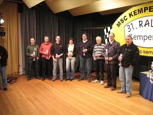 Sieger der Klasse Y 5 - 7 Heinz-Robert Jansen/ Martin Jansen (P1), Jürgen Lenarz/ Ralf Müller (P2), Axel Schütt/ Klaus Finke (P3), Dirk Strauch/ Iris Paulussen (P4)