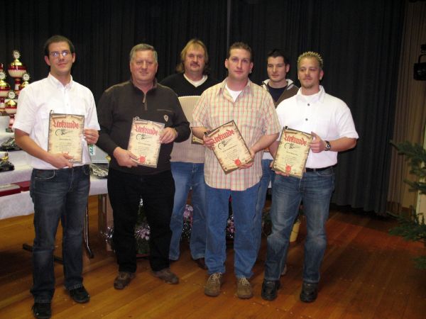 15 Jahre im MSC (v.l.) Simon Porz, Ewald Sch&auml;fer, Heinz Ruhroth, J&ouml;rg Radermacher, Andreas Friedsam, Marcus Porz