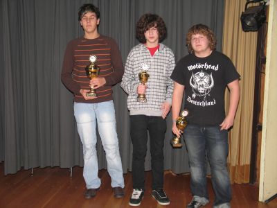 Clubmeister Kart Clubmeisterschaft Klasse Jugen - Dominik Fa&szlig;bender (P1), Janosch Gros (P3), Kevin M&uuml;er (P2)