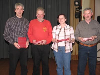 (v.l.) Michael Nett, Werner (Eisenfu�) Nett, Marlene Hantel, Josef Wilms