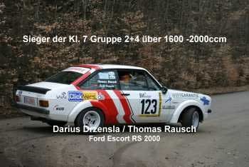 Sieger der Klasse 7 - Darius Drzensla und Thomas Rausch im Ford Escort 2000