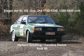 Sieger der Kl. 5/6 - Herbert Schilling und Caroline Diehm im Audi 80