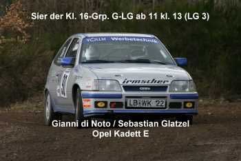 Sieger der Kl. 16 - Gianni di Noto und Sebastian Glatzel im Opel Kadett E