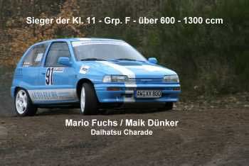 Sieger der Kl. 11 - Mario Fuchs und Maik D&uuml;nker im Daihatsu Charade
