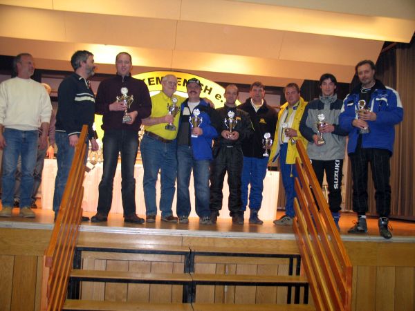 Sieger der Klasse H 13 v.l. Markus Schmidt, Ulli Weidauer (P 1), Stefan Manheller / Jacob Velders (P3), Uwe Klehm / Alexander D�hring (P5), Frank Christian / Rolf Kramer (P2)