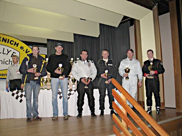 Sieger der Klasse Y 7 v.r. Darius Drzensla/ Peter Schaaf (P 1), Heinz-Robert Jansen/ Hanz-Peter Schmitz (P 3), Georg Berlandy/ Julian Pinnen (P 2)